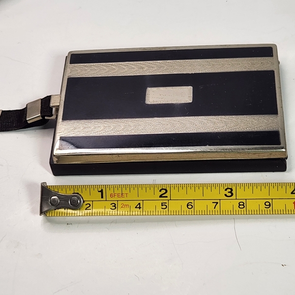 art deco 1930s powder blush compact makeup purse terri wrist strap coin parfume - Picture 11 of 11